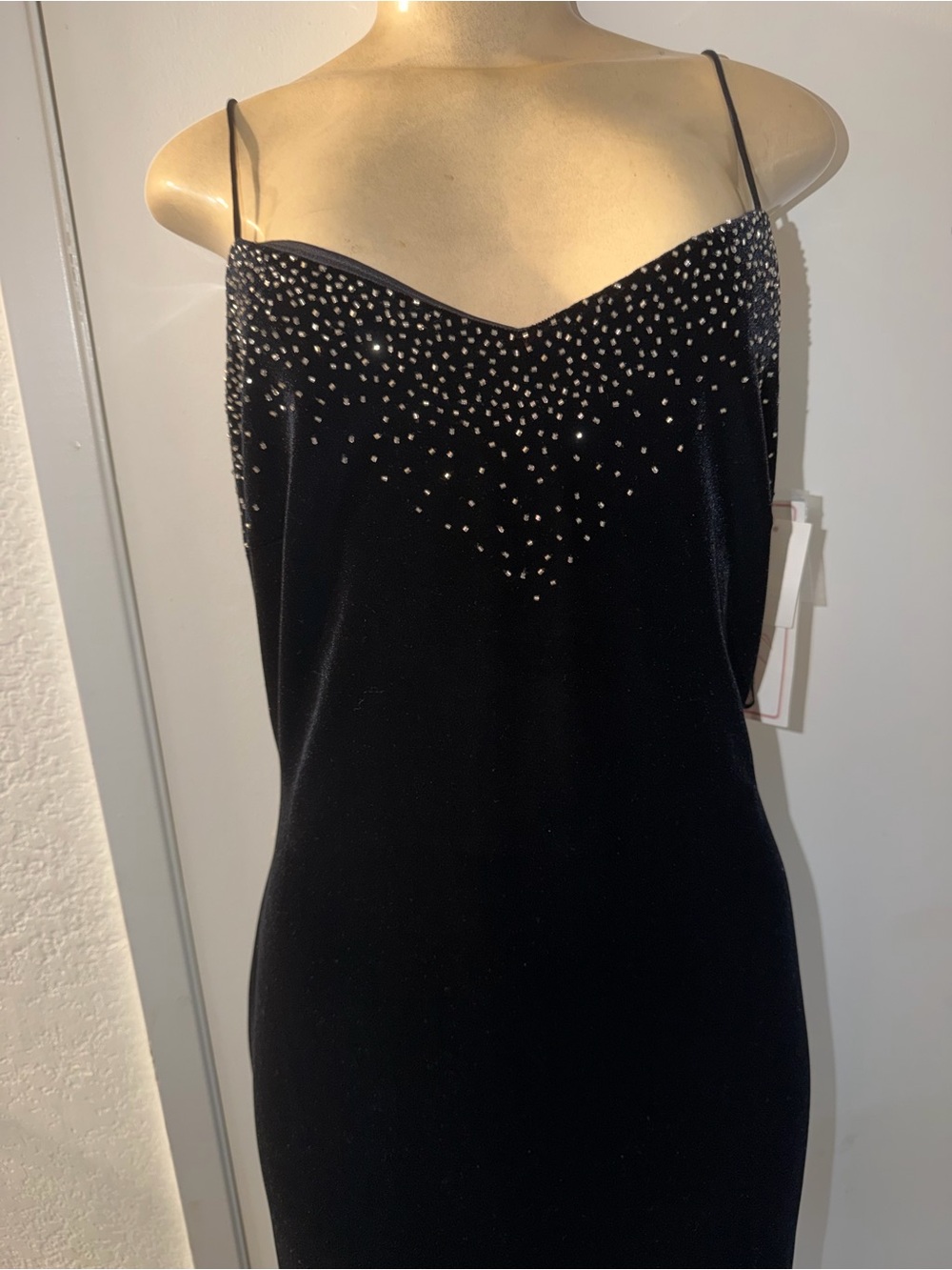 Vintage  Dave and Johnny black Beaded Evening Dress - Size 11/12 - Picture 7 of 10